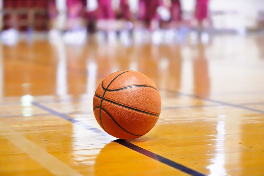 Basketball lying on the floor