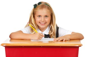 Student sitting at desk
