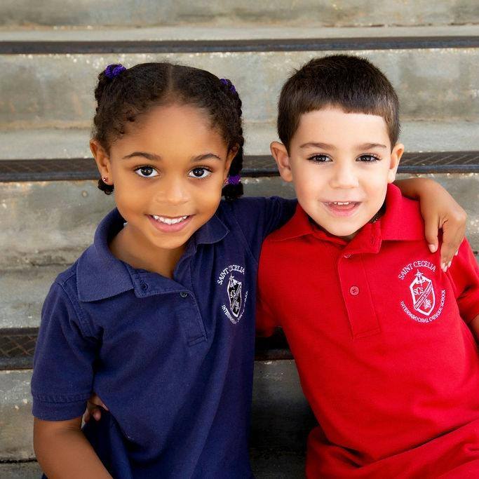 Smiling kids attending Catholic preschools