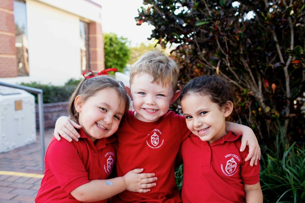 Smiling preschool children at St. Cecelia