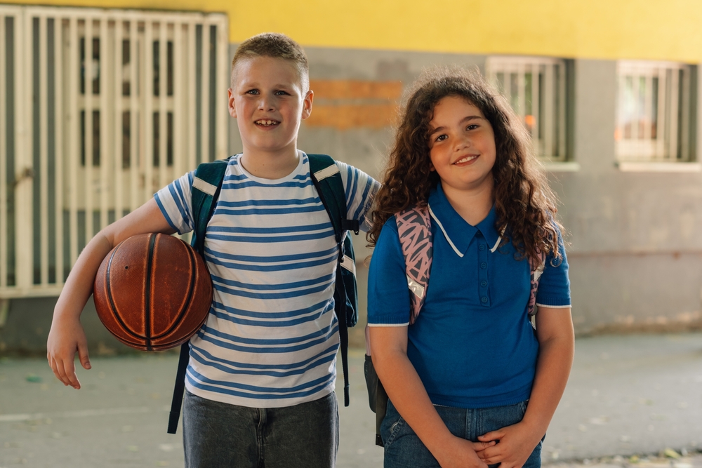 Students after participating in sports for extracurricular activities